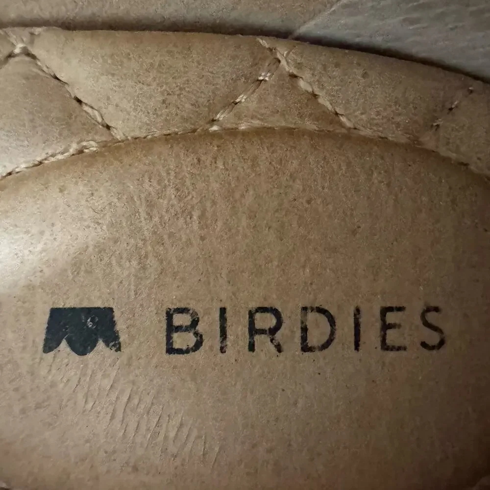 Birdies Metallic Gold Leather Loafers Women’s 5.5 Quilted Smoking Flats